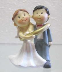 Figur Hochzeitspaar im Ring, 8 cm, 1 Stück