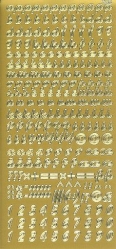 Konturensticker gold Kleinbuchstaben und Zahlen kursiv