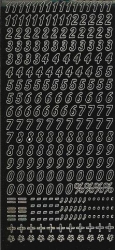 Konturensticker schwarz, Zahlen und Zeichen 10 mm