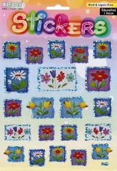 Sticker bunt, Blumen im Rahmen