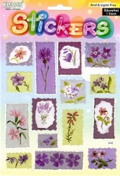 Sticker bunt, Blumen pastell