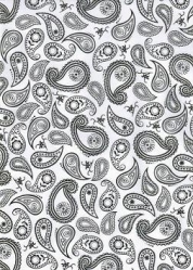 Transparentpapier Black & White, Paisley, 115 g, 50 x 61 cm, 1 Rolle